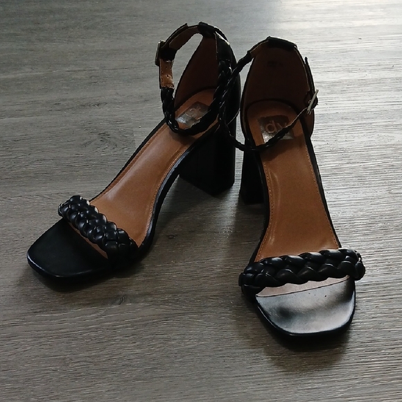 DV by Dolce Vita Shoes - DV by  Dolce Vita Braided Strap Black Block Heel Sandals  Sz 11 NWOT